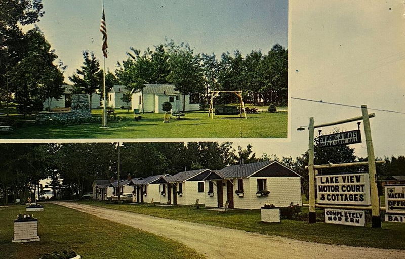 Pines of Paradise (Lake View Motor Court) - Vintage Postcard